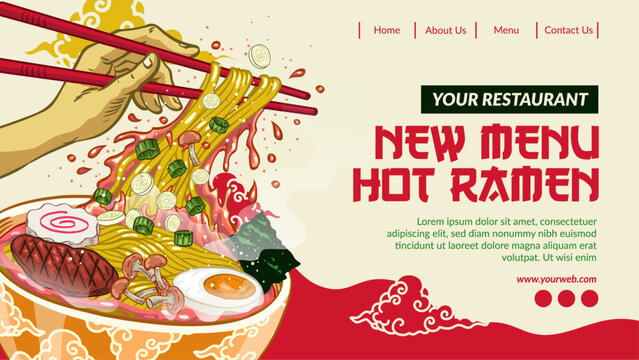 Landing page template of Ramen Restaurant