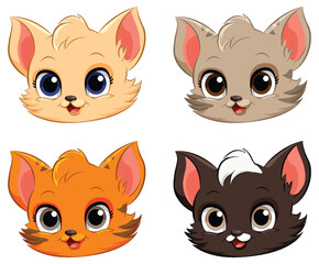 Adorable Cat Cartoon Character Collection