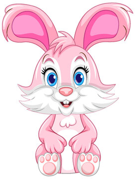 Cute Rabbit Cartoon Character Vector