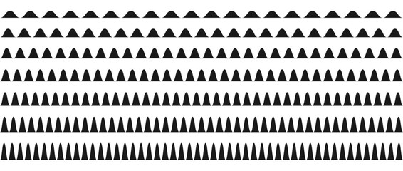 Wavy border pattern set. Repeating wave lines collection. Graphic design elements for decoration. Abstract dividers and separators. Vector