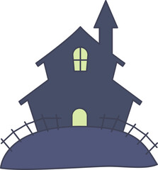 Ghosthouse icon. Ghosthouse simple cartoon style. Ghosthouse icon decorative elements.