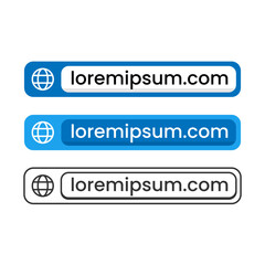 Fototapeta premium link button, website name, url, address bar flat and line design vector template eps10. icon set 