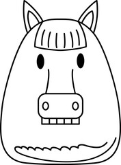 Horse line icon