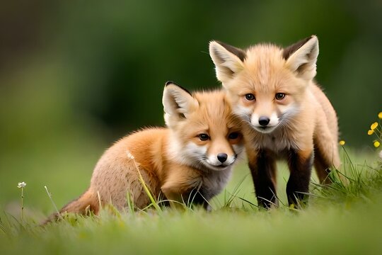 cute red fox cub