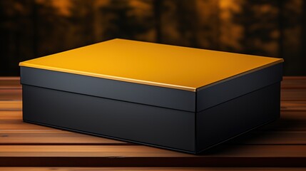 blank yellow black box mockup