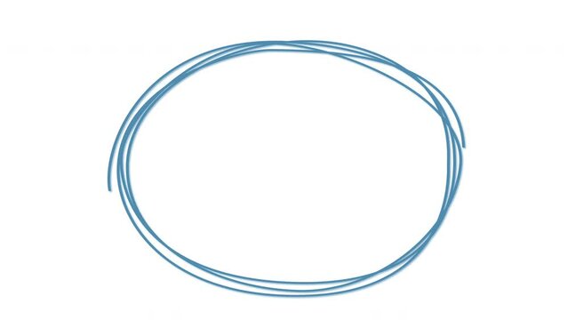 Oval frame, round selection, circle self drawing animation. Blue line color.