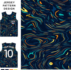 Abstract wave tile concept vector jersey pattern template for printing or sublimation sports uniforms football volleyball basketball e-sports cycling and fishing Free Vector.