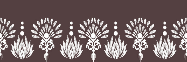 Ikat Seamless Pattern tribal art Embroidery, Ikat stripe Digital textile Asian Design for Prints Fabric saree Mughal Swaths texture Kurti Kurtis Kurtas, Motif Batik