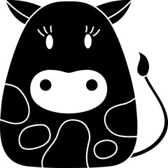 Cow glyhp icon. Animal simple cartoon style.