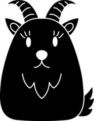 Goat glyhp icon. Animal simple cartoon style.