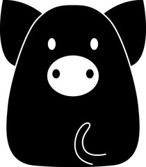 Pig glyhp icon. Animal simple cartoon style.