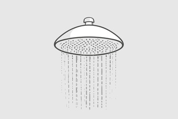 shower head with water drops icon vector