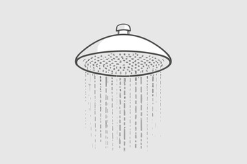 shower head with water drops icon vector