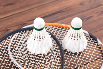 Badminton matches racket and ball