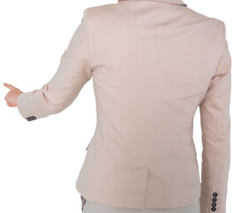 Digital png photo of back view asian businesswoman's middle section on transparent background