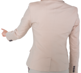 Digital png photo of back view asian businesswoman's middle section on transparent background