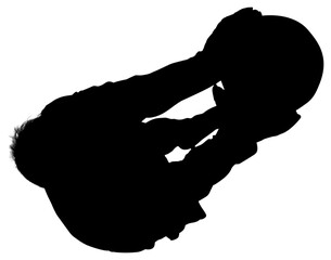 Digital png silhouette image of male football player on transparent background