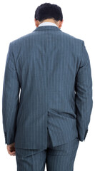 Digital png photo of back view of caucasian businessman on transparent background