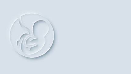 Baby inside woman's womb, Growth fetus development icon. Pregnancy, the contour of orthopedic material embryo development 
Umbilical cord, Baby in the womb, prenatal or reproductive clinic. 