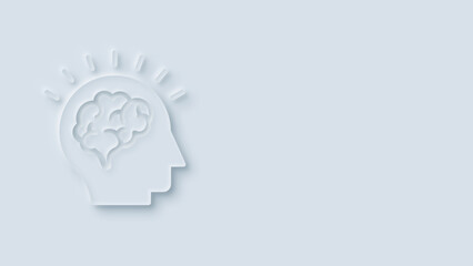 Human brain icon, Brain activity concept. flat line style. Brain in the human head isolated background. Human mind icon Human head Question, Idea, think and Solution.