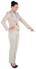 Digital png photo of happy asian businesswoman on transparent background