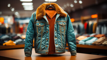 Obraz premium Winter Jacket In Store. Generative Ai