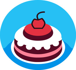 Chocolate Cake cute sweet smile with strawberry 