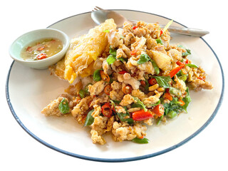 basil rice with pork and egg
