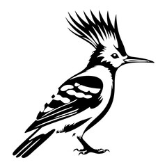Eurasian hoopoe icon, Simple illustration of Eurasian hoopoe icon, bird glyph icon.