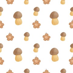 Fototapeta premium Seamless pattern of Mushrooms