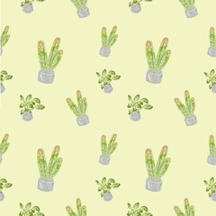 Seamless pattern of Cute Cactus