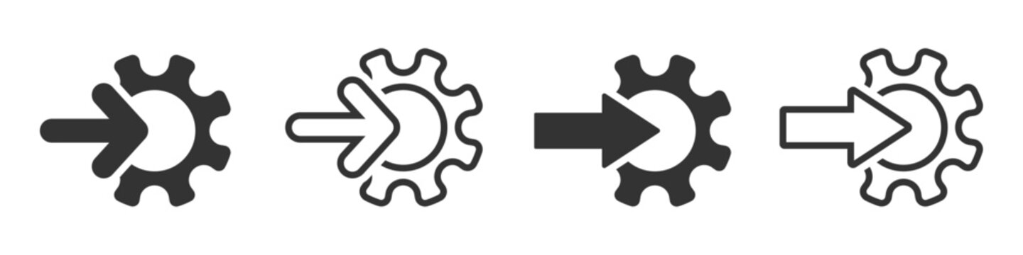  Integration flat vector icon designs set