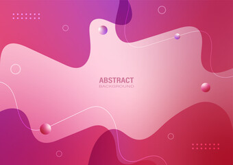 Abstract red and purple organic shapes with curve lines on a gradient background. Design elements and decorate with circles and balls for the banner template.