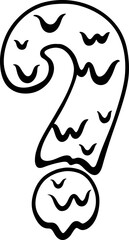 Happy Halloween Melted Dripping Symbol Question Mark Sign