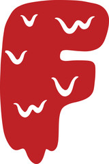 Halloween Blood Melted Dripping Alphabet F