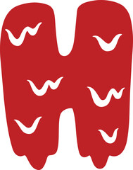 Halloween Blood Melted Dripping Alphabet H