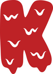 Halloween Blood Melted Dripping Alphabet K