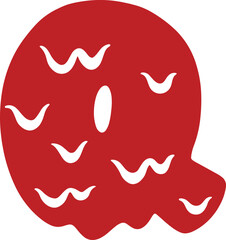 Halloween Blood Melted Dripping Alphabet Q