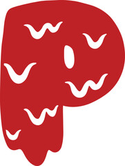 Halloween Blood Melted Dripping Alphabet P