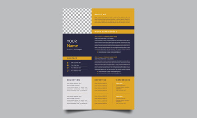 Professional CV resume template design. Business layout vector clean for job applications. In A4 size.