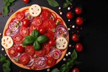 Raw uncooked pizza background