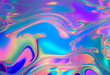 Fototapeta na wymiar Holographic liquid background. Generative AI