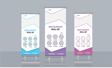 Vector  restaurant menu food menu food roll up banner design for restaurant
