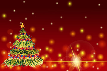 Happy New Year and Merry Christmas! Can be used as a postcard, internet banner or flyer.  Illustration has space for text , copy space