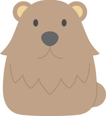 Bear icon, Animal simple cartoon style.