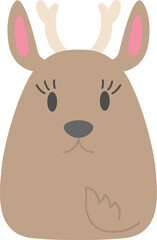 Deer icon, Animal simple cartoon style.