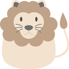 Lion icon, Animal simple cartoon style.
