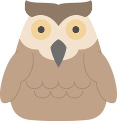 Owl icon, Animal simple cartoon style.