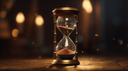 An hourglass with sand running through it, Generative AI