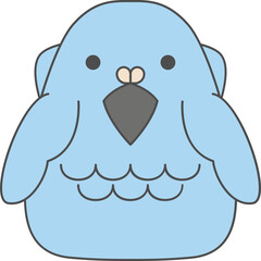 Bird line filled icon, Animal simple cartoon style.